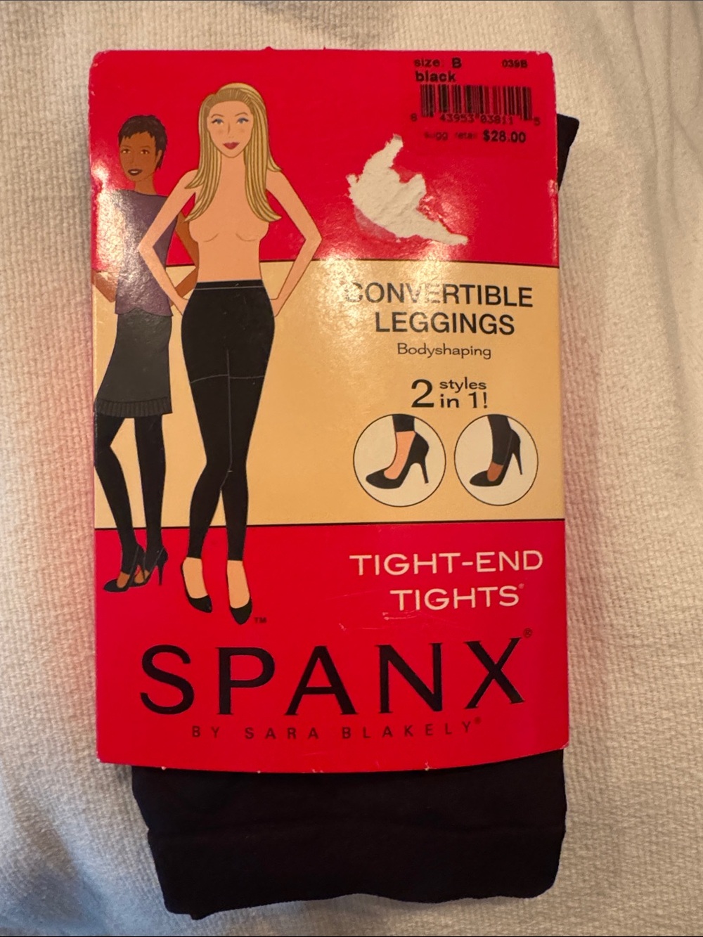 SPANX Tight End Tights Convertible Leggings - Black - Size B - NWT
